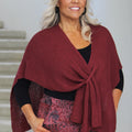 Sweater Knit Poncho w/ Front Loop