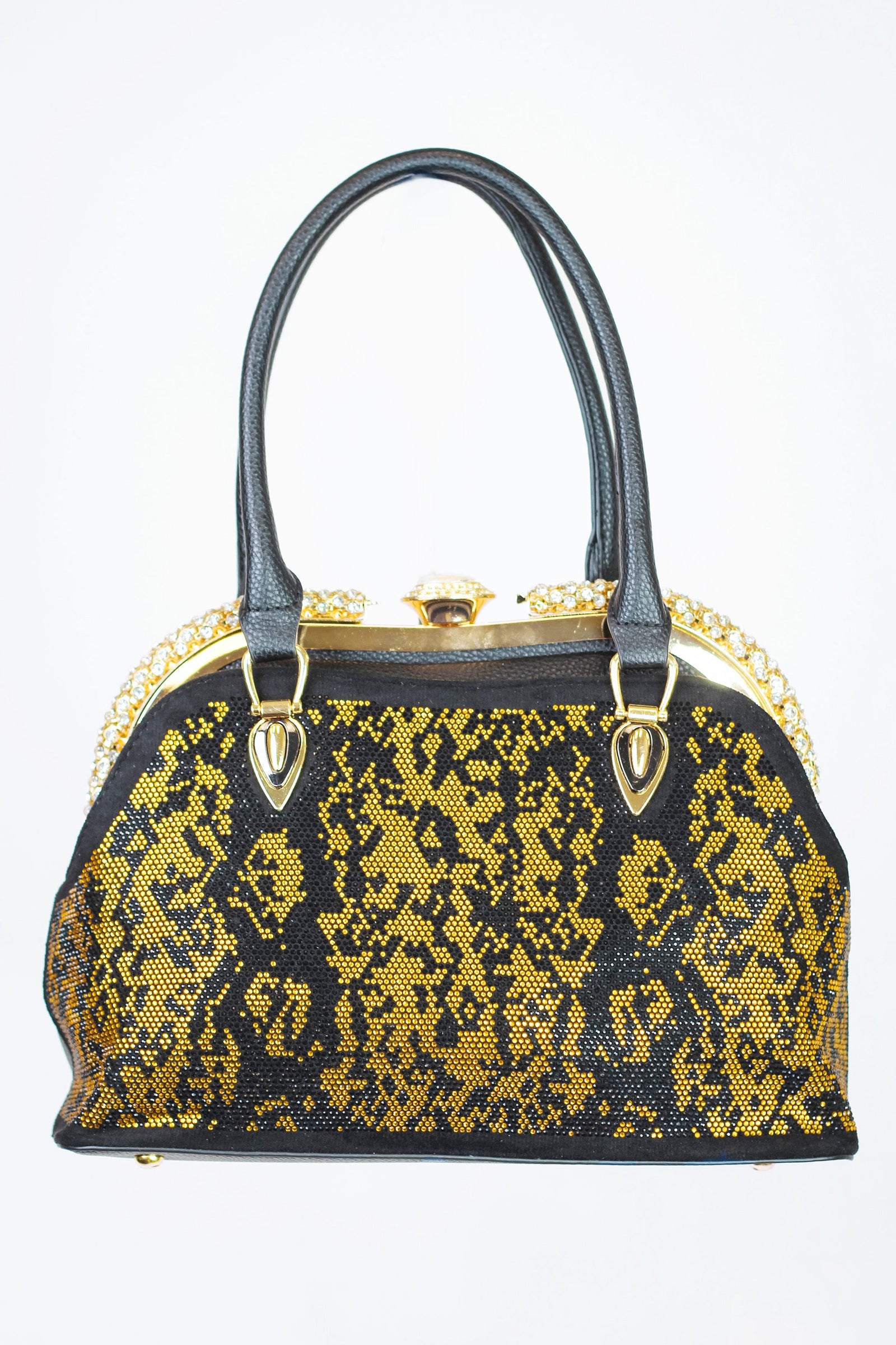 Elegant Large Rhinestone Trim w/ Pearl Handle