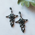 Cross Shaped With All Over Stone Dangle Earring