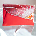 Slanted Rhinestone Fade Flap Clutch