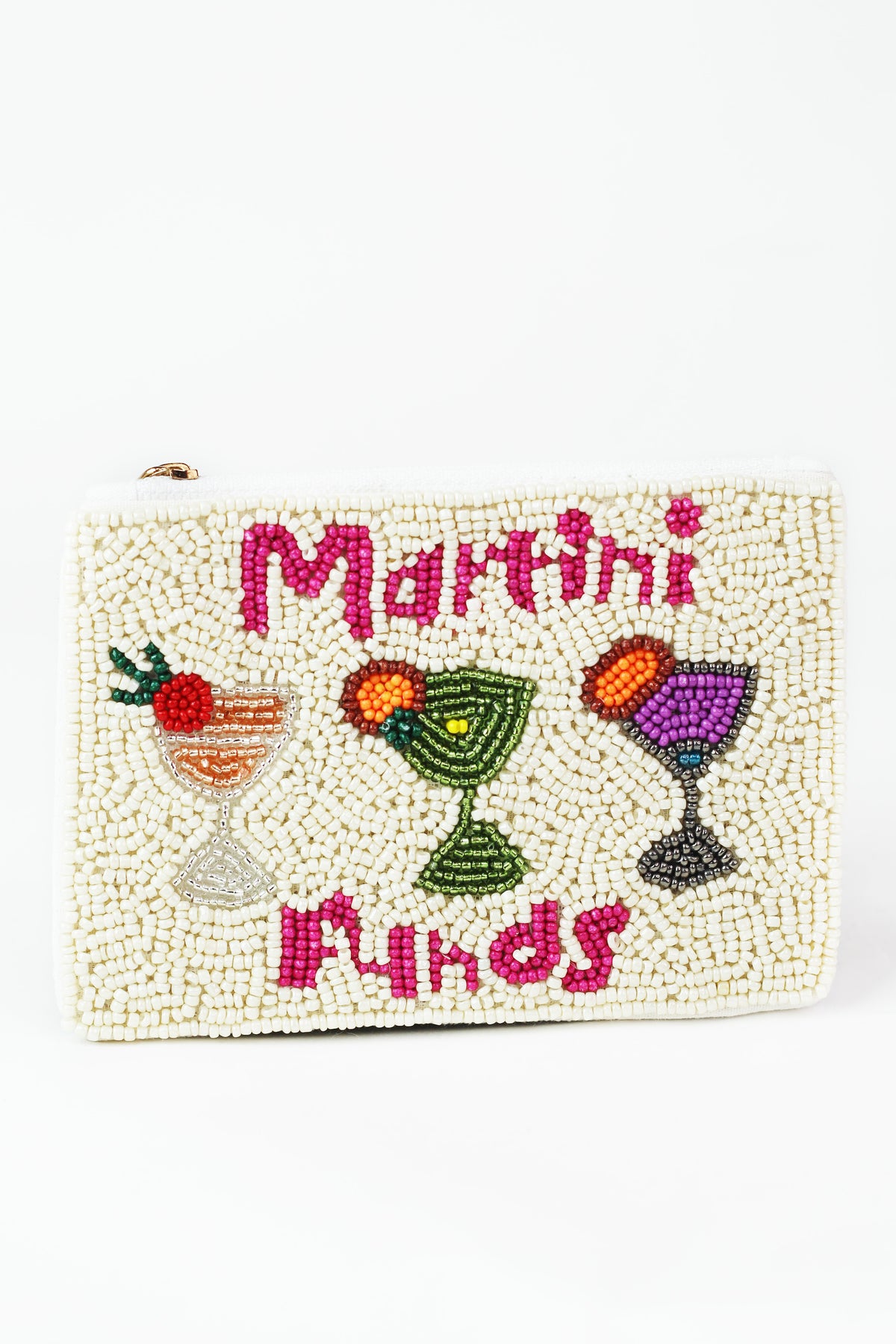 Beaded Zippered Coin Pouch