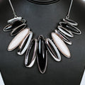 Metal & Epoxy Ovals Necklace