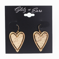 Metal Heart Outlined with Metal Dangle Earring