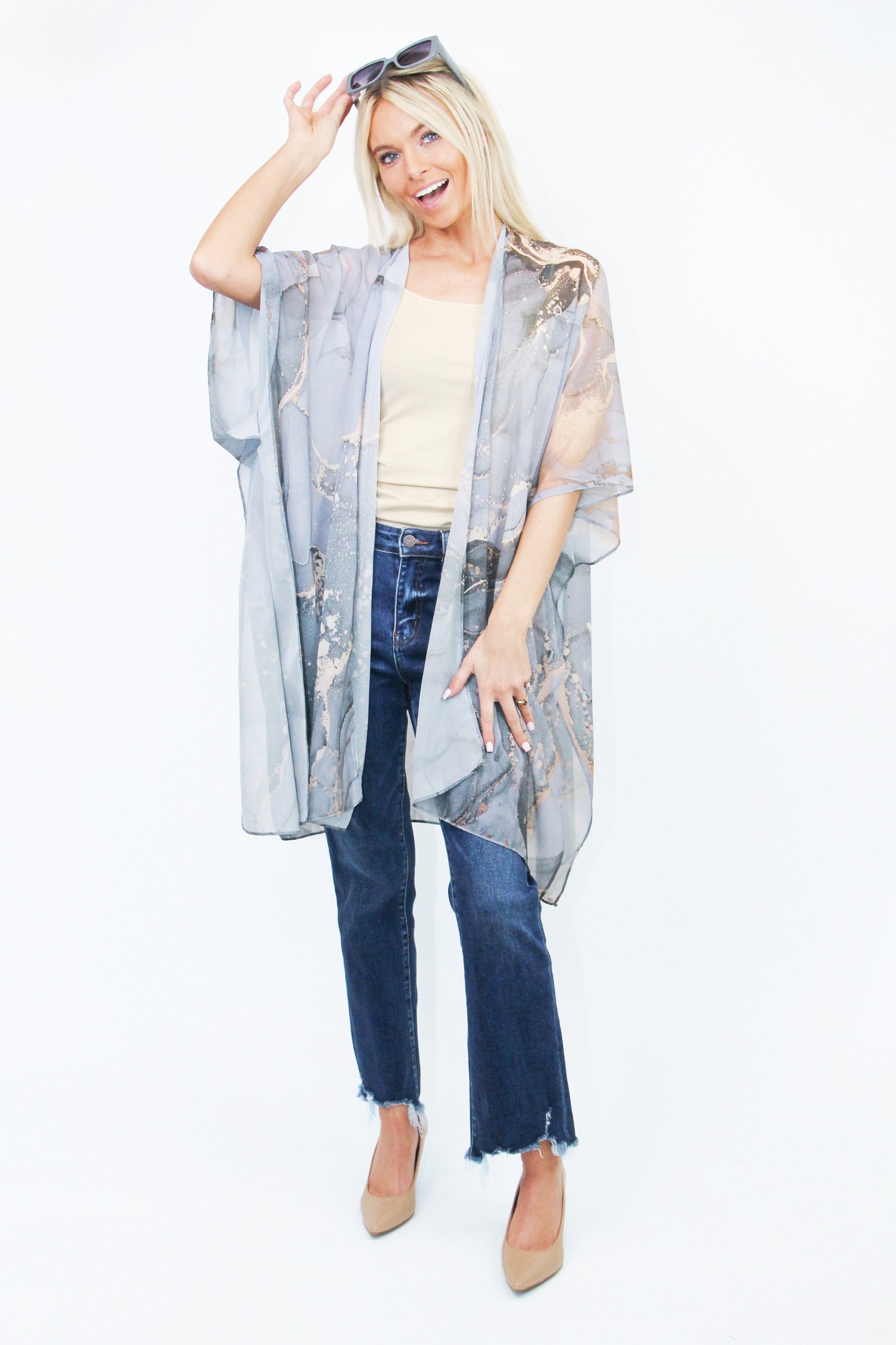 Marble Print Kimono