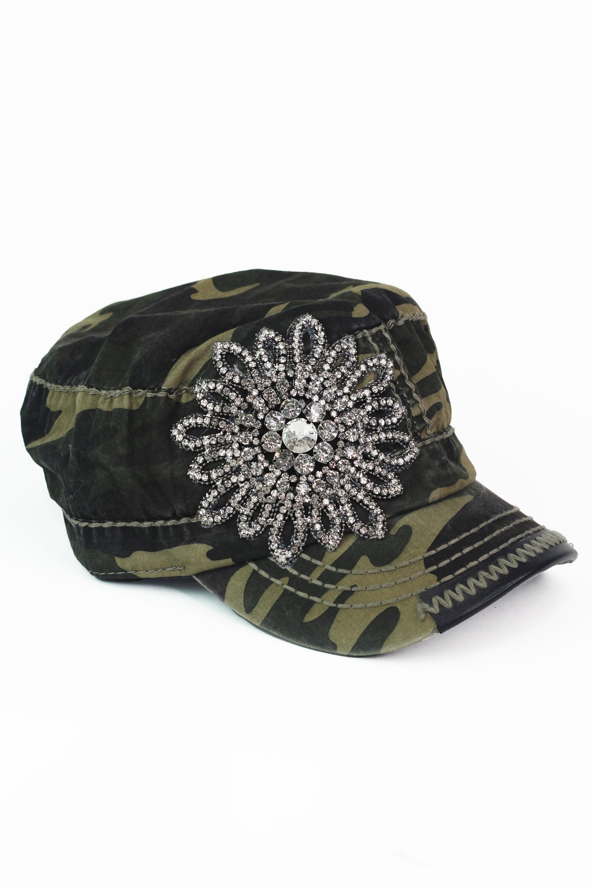 Military Cadet Sunflower Bejeweled Cap