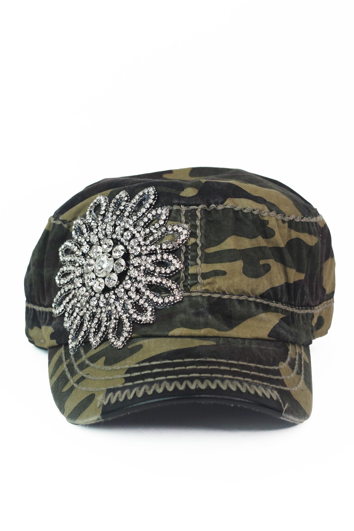 Military Cadet Sunflower Bejeweled Cap