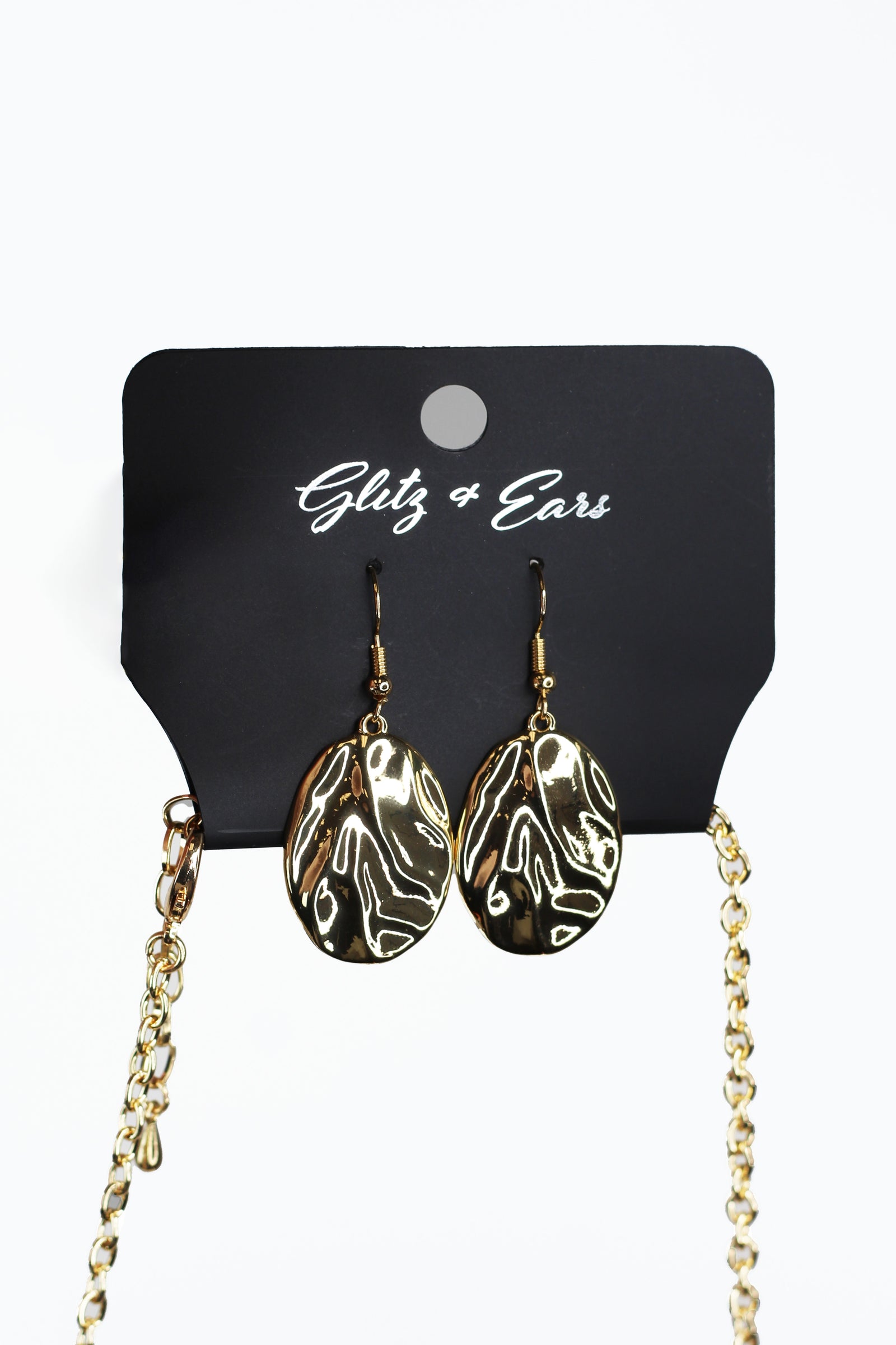 Hammered Metal & Stones Bib Necklace