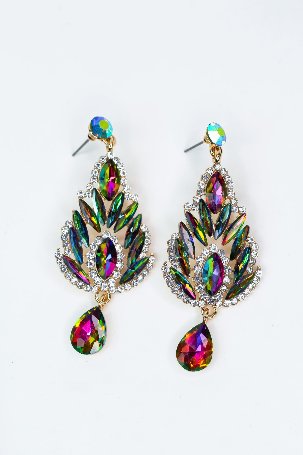 XL 2 Tear Shape Bottom 7 Rounds Earrings