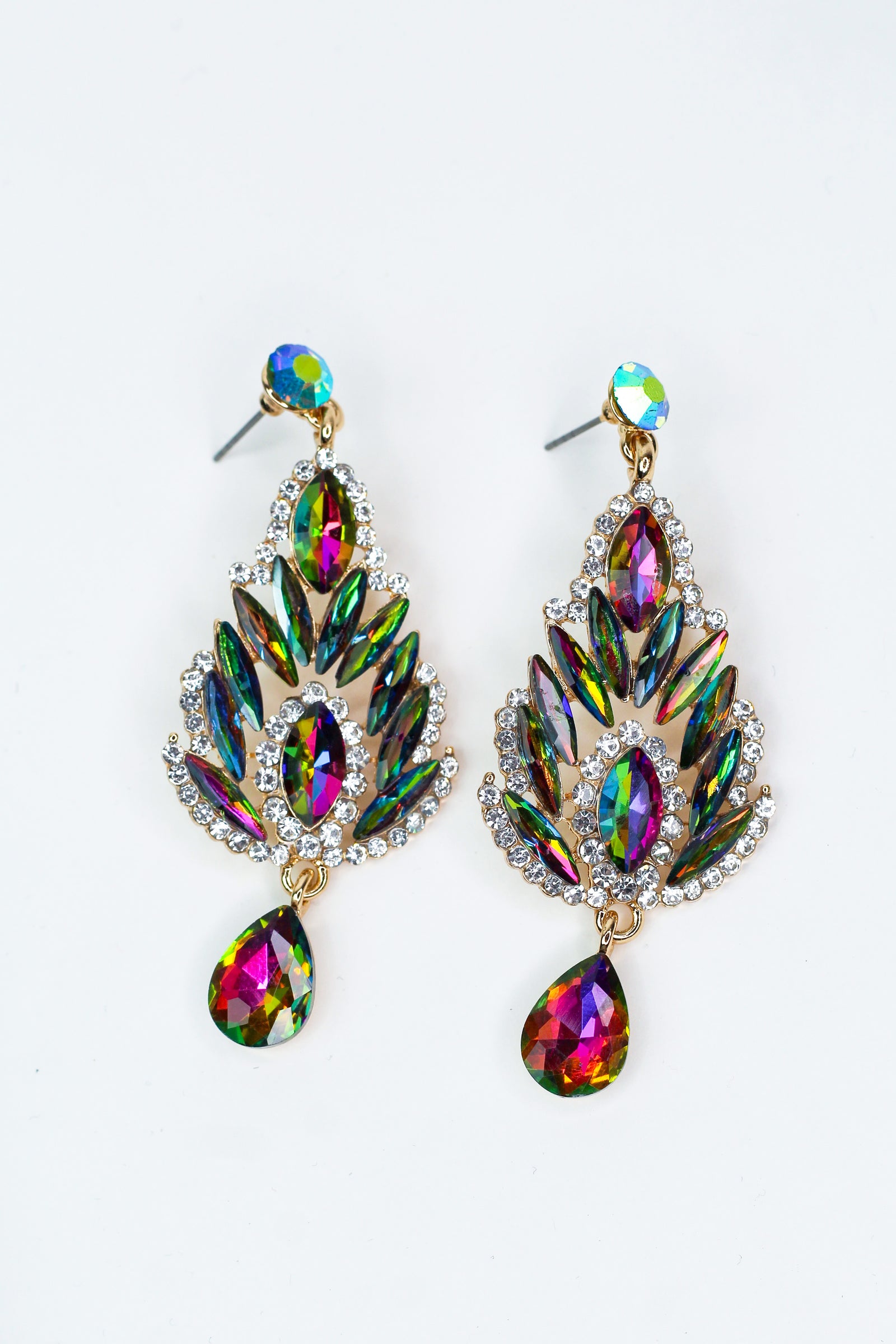 XL 2 Tear Shape Bottom 7 Rounds Earrings