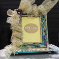 Multicolor Picture Frame w/ Rhinestone & Ribbon Accent