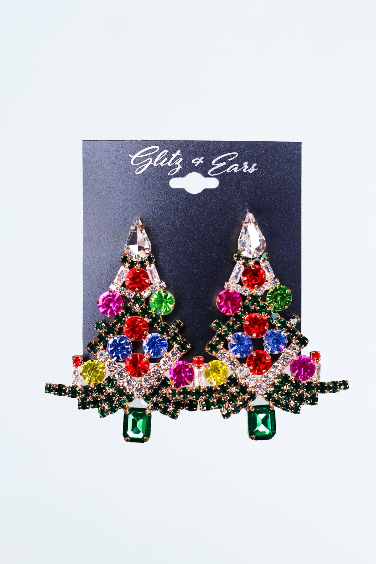 Different Circle Stone Ornament Large Christmas Tree Earring