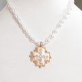Crystal Cross Baroque Pearl Necklace Set