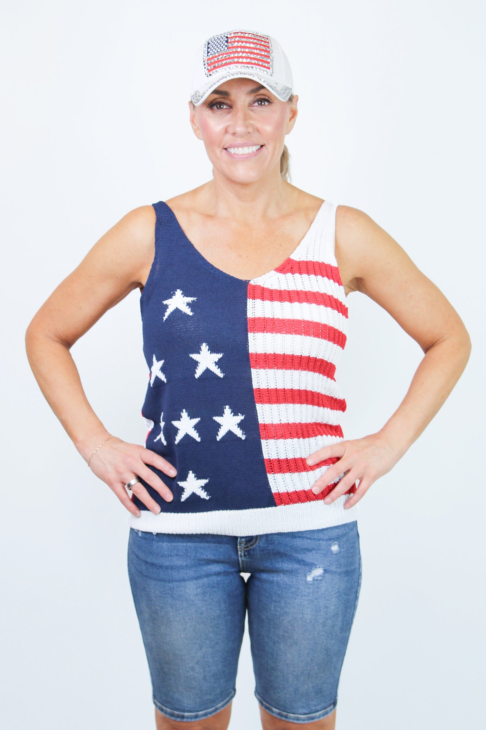 USA Theme Knit Tank(SALE)