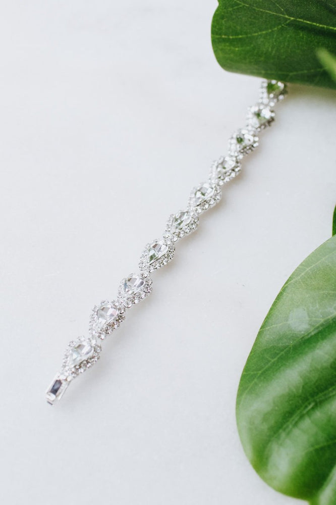 Teardrop Rhinestone Trim Tennis Bracelet - Glitz & Ears Boutique