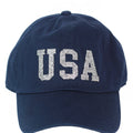 Solid Color USA Rhinestone Baseball Hat