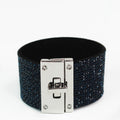 Wide Rhinestone Twist Lock Bracelet
