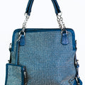 Rhinestone Front Double Handle Purse w/ Matching Wristlet Pouch - Glitz & Ears Boutique