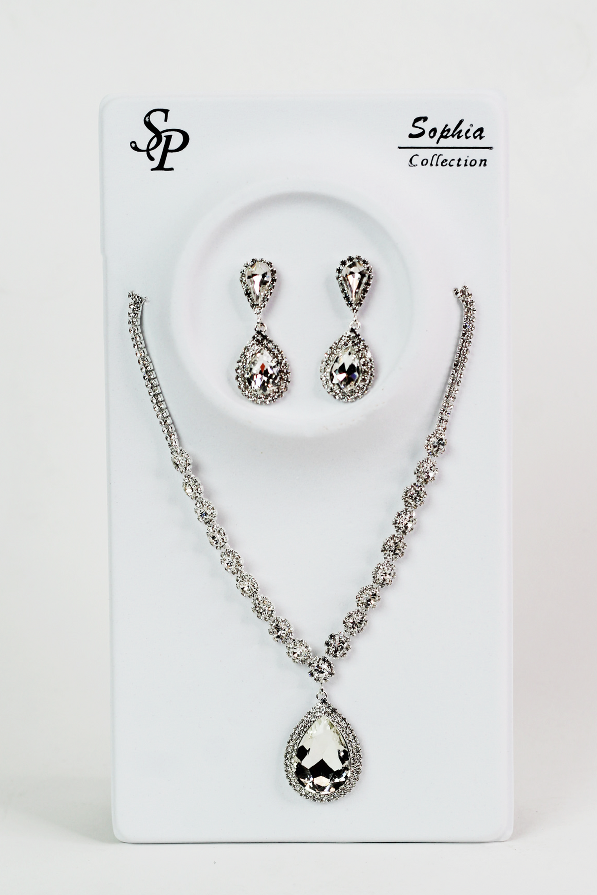 Small Flowers Chain Large Teardrop Necklace