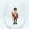 Nutcracker Rhinestone Stemless Wine Glass