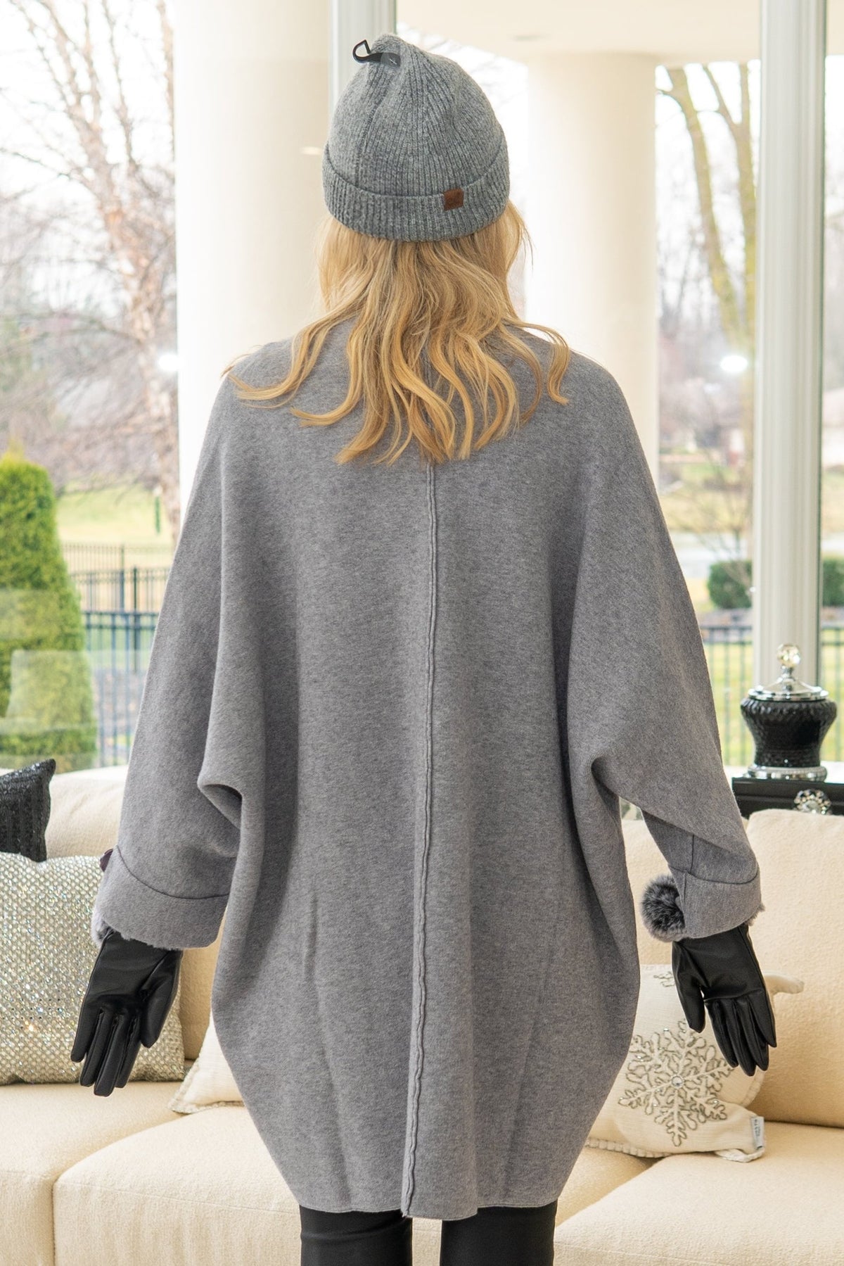 Tassel Charm Zipper Front Italian Cardigan