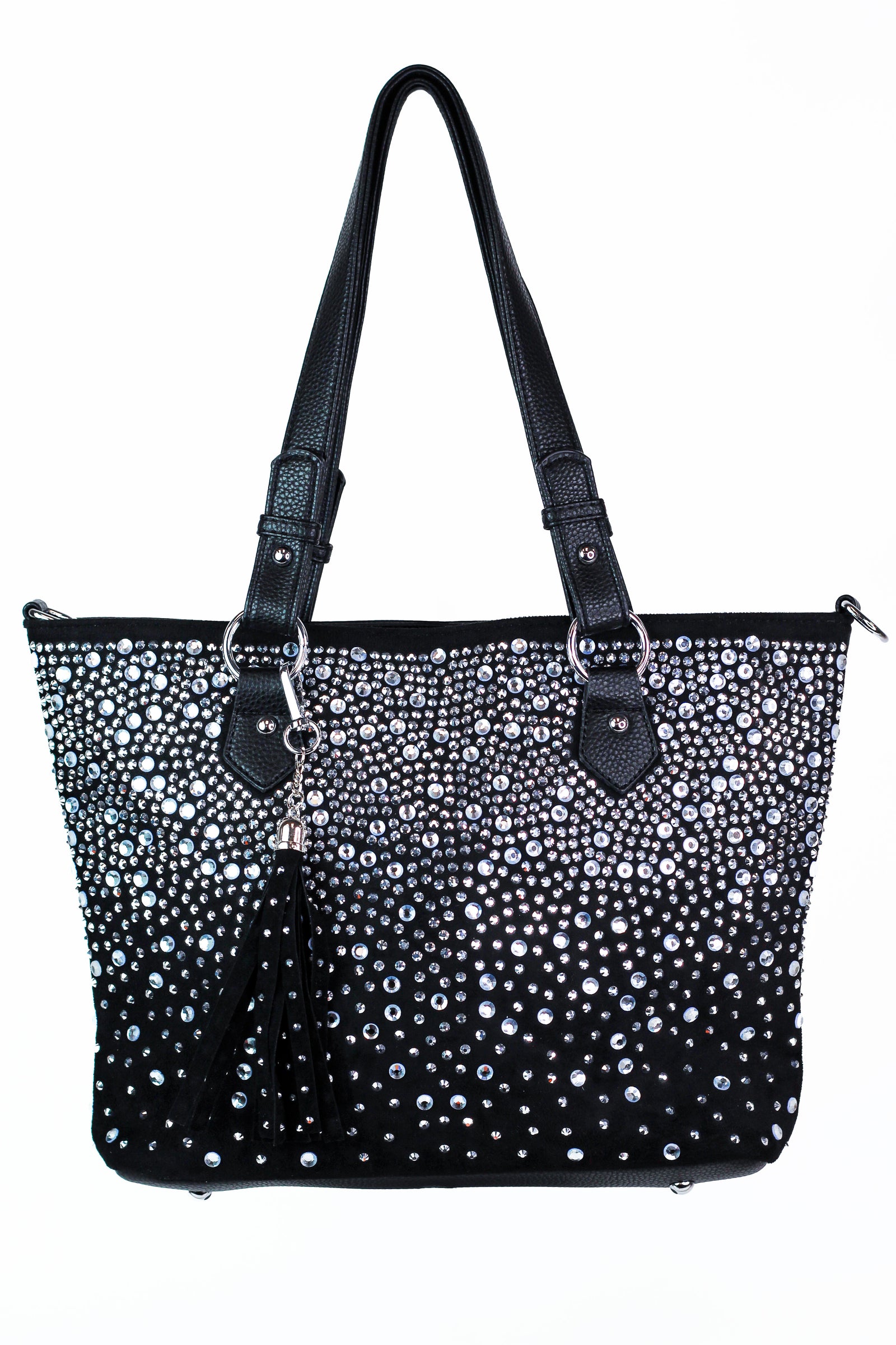 Ombre Multi Rhinestone Tote w/ Tassel