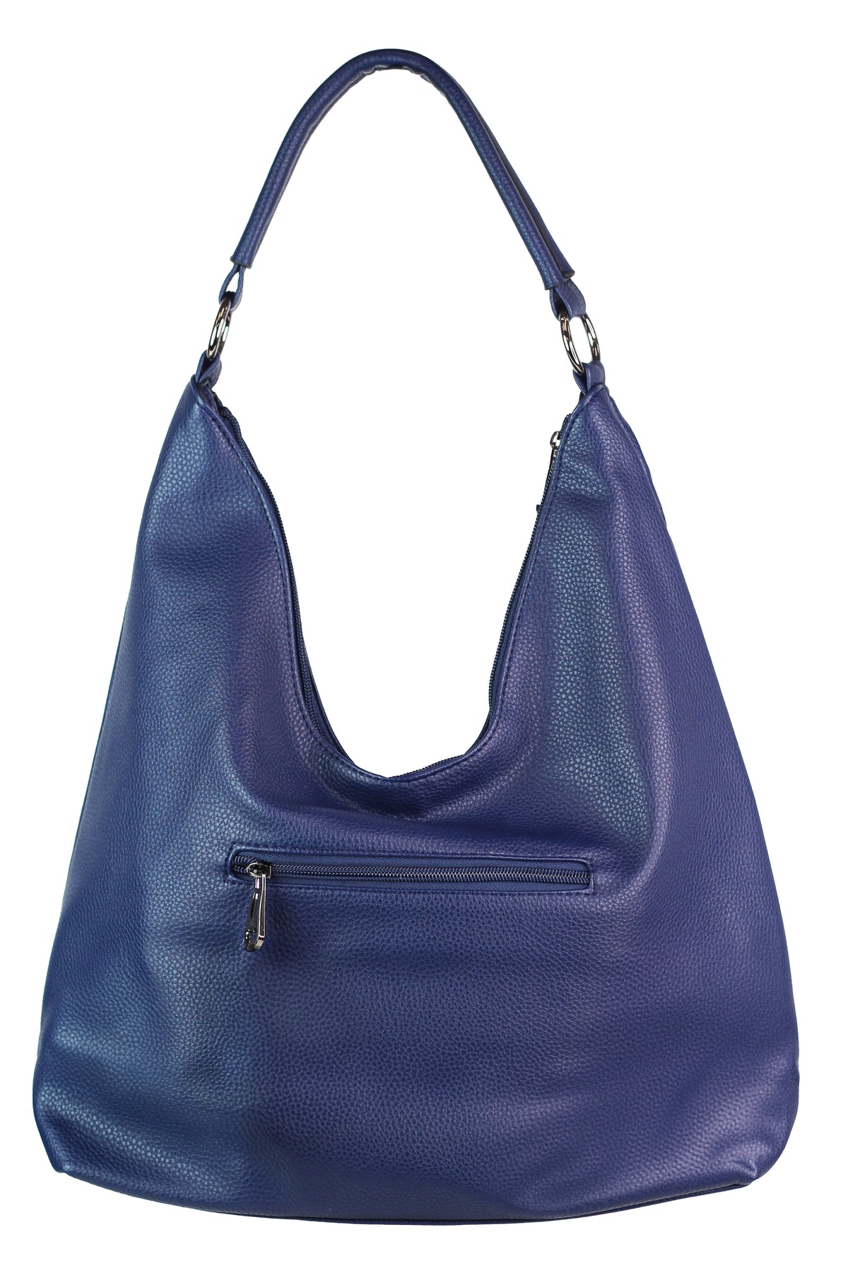 One Handle U-Top Purse w/ Front Zip Pockets & Rhinestone Accents