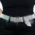 Rhinestone Mesh Belt w/ Open Square Buckle