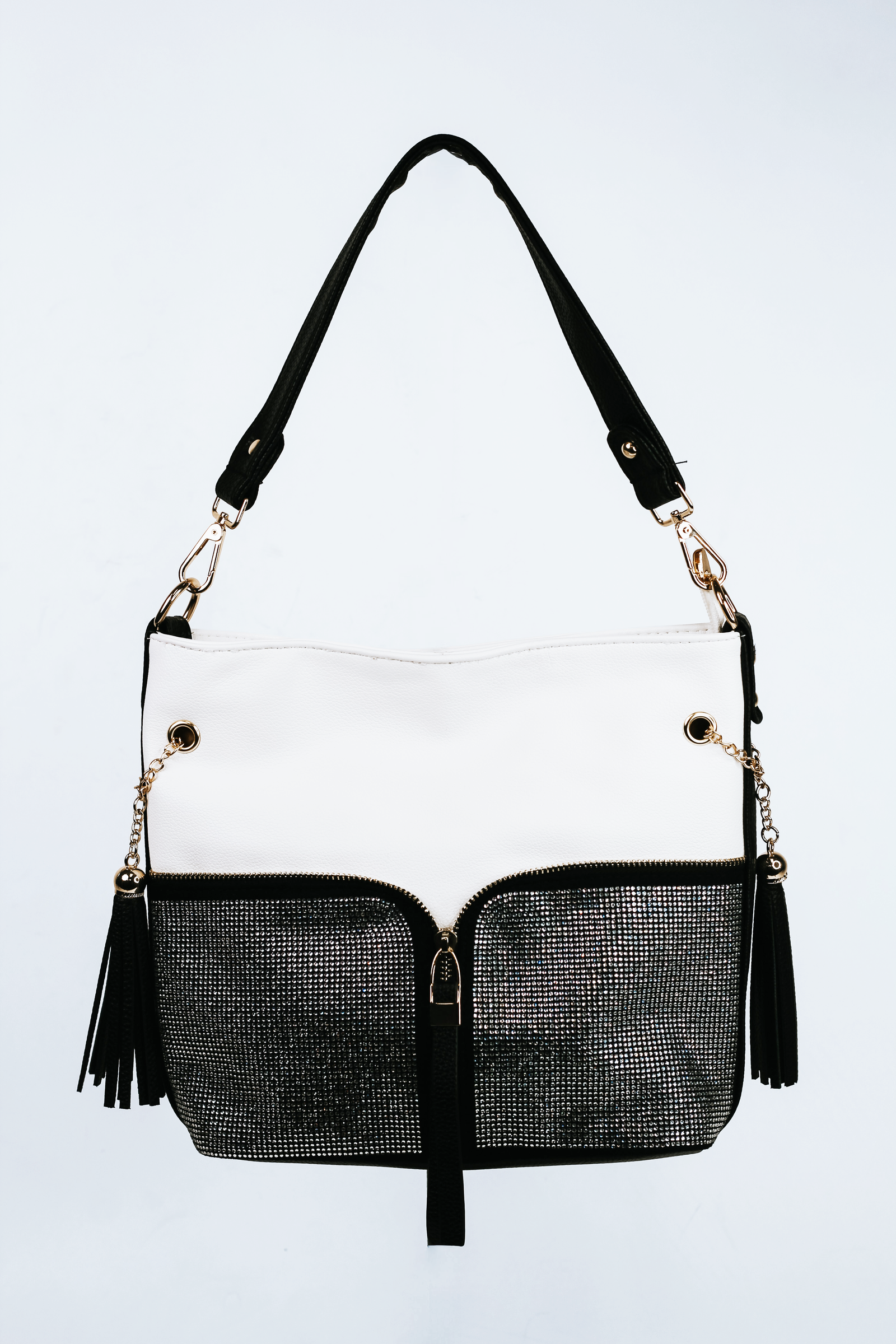 Circle Rhinestone Boho Tassel Purse