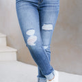 Rolled Ankled Distressed Skinny Jean