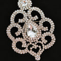 Pave Scrolls w/ Large Teardrop Center Brooch