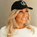 Rhinestone Peace Sign Baseball Hat