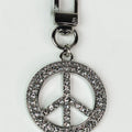 Rhinestone Peace Sign Keychain