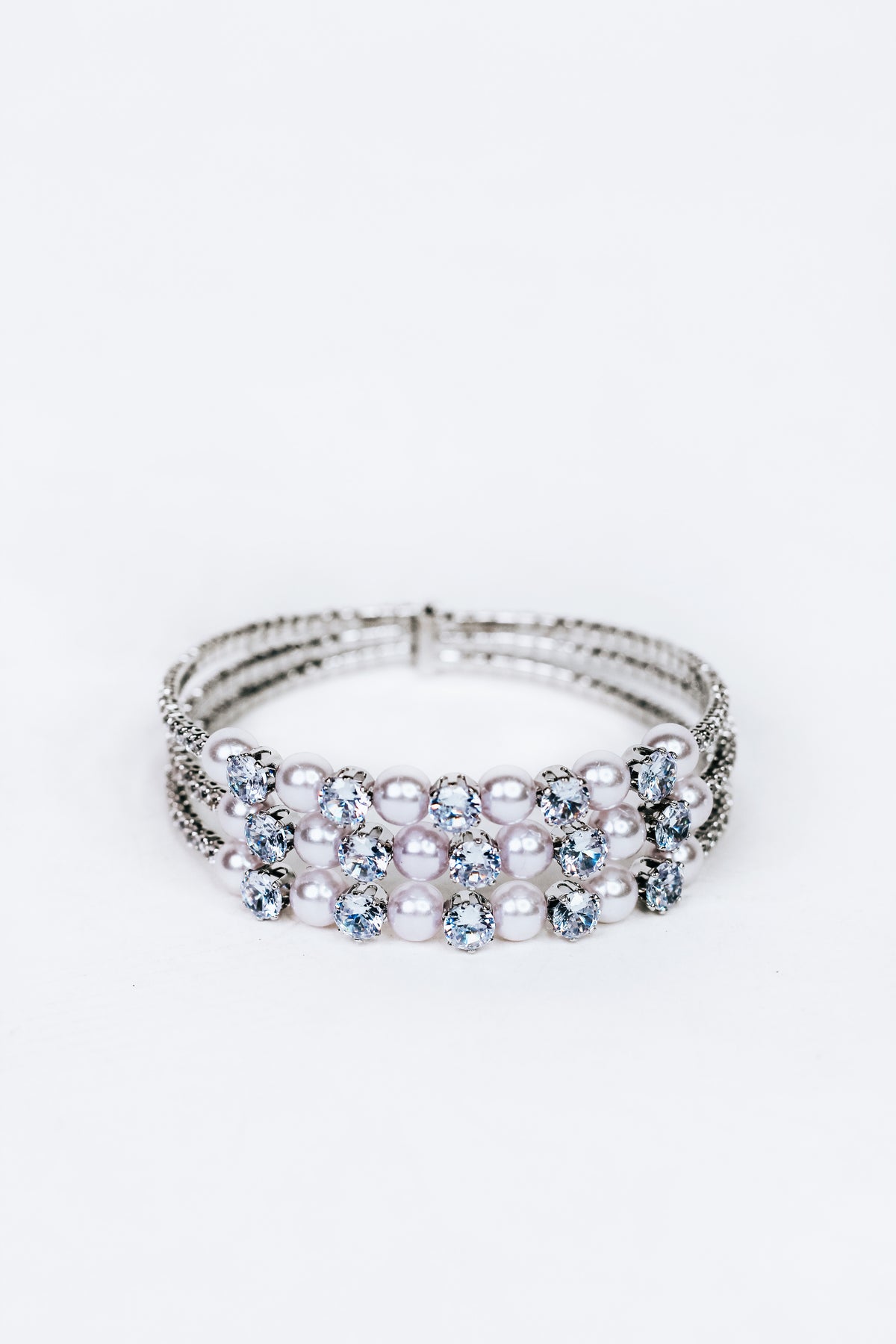 Pearl &amp; Rhinestone Scattered Bracelet