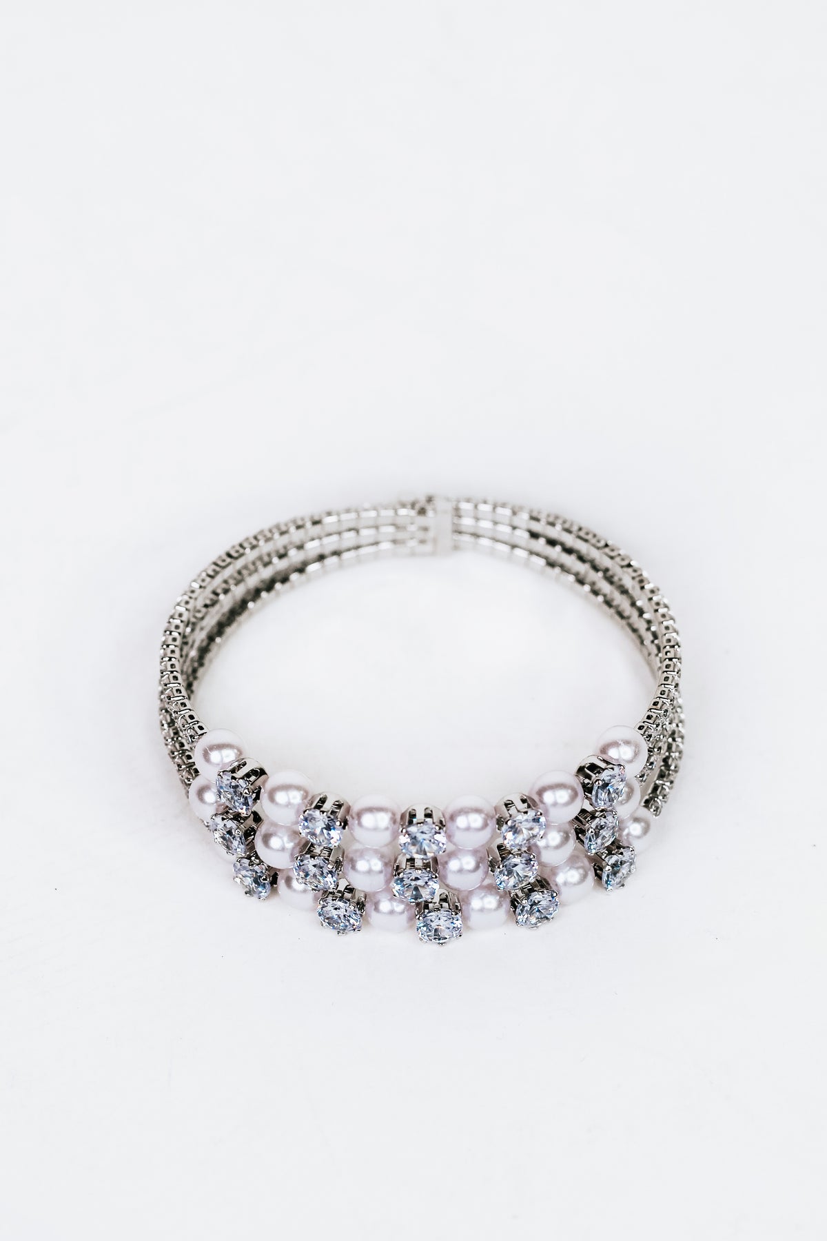 Pearl & Rhinestone Scattered Bracelet