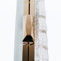 Two Tone Rhinestone Pearl Accent Clutch
