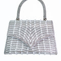 Rhinestone & Pearl Pointed Flap Clutch w/ Rope Handle