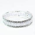 Square Stones w/ Pearl Center Row Coil Bracelet