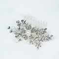 Half Leaves Flower Middle Scatter Pearls Hair Comb - Glitz & Ears Boutique