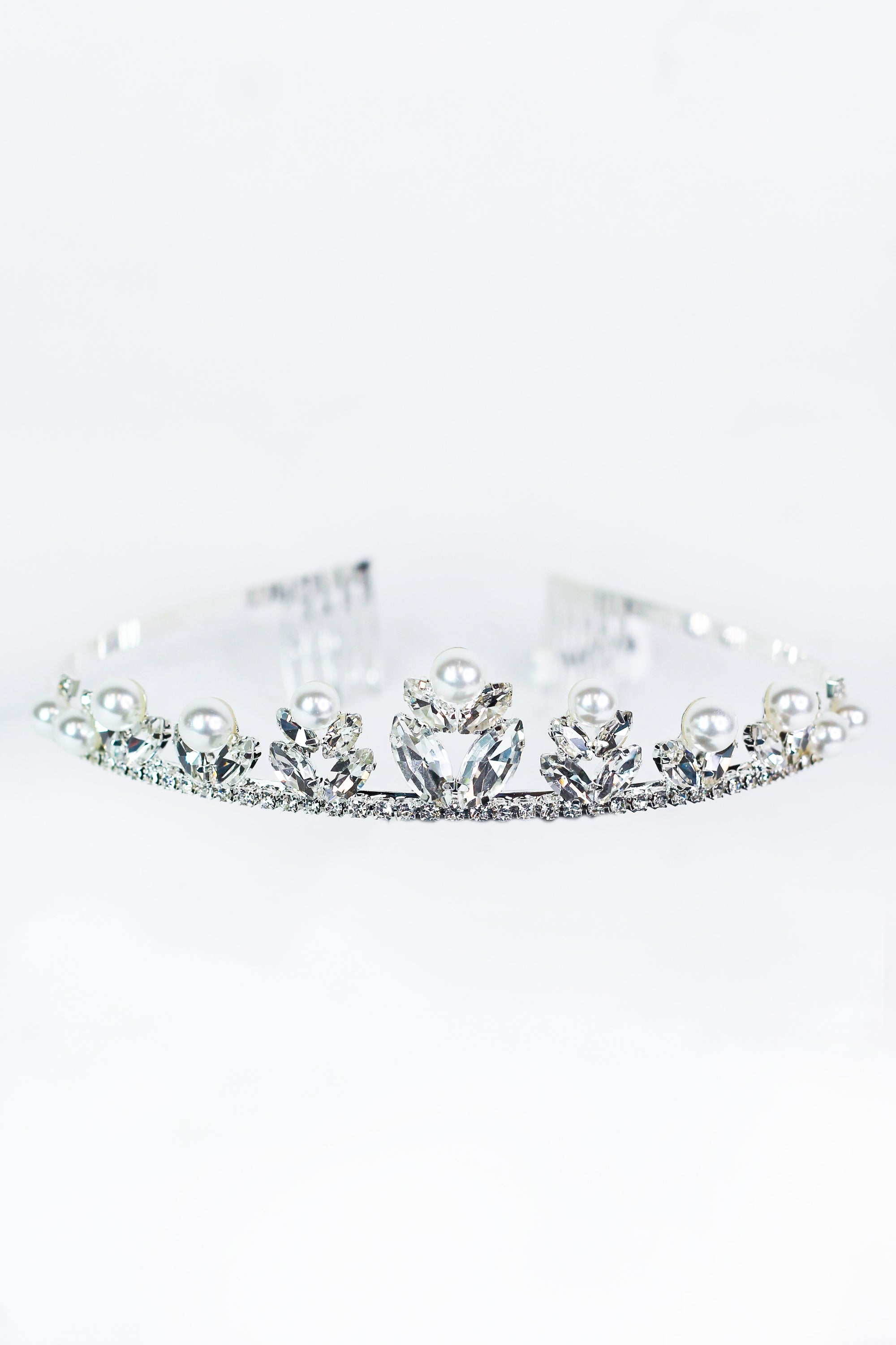 Pearl Top 2 Almond Row Tiara - Glitz & Ears Boutique