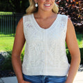 Mesh Swirls Pearls & Sequins Sleeveless Vest