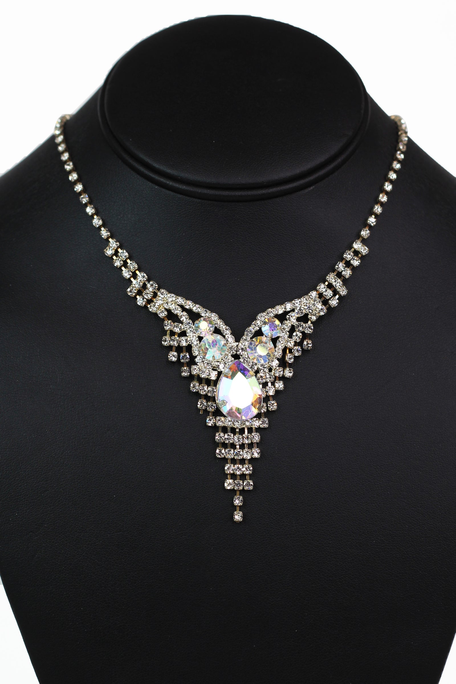 Pear Shape Center Stone Rhinestone Necklace Set - Glitz & Ears Boutique