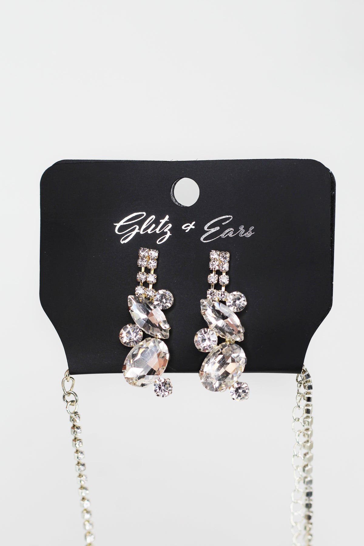 Pear & Marquis V Neck Rhinestone Necklace Set - Glitz & Ears Boutique