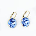 Large Stone Lever Back Gold Earring