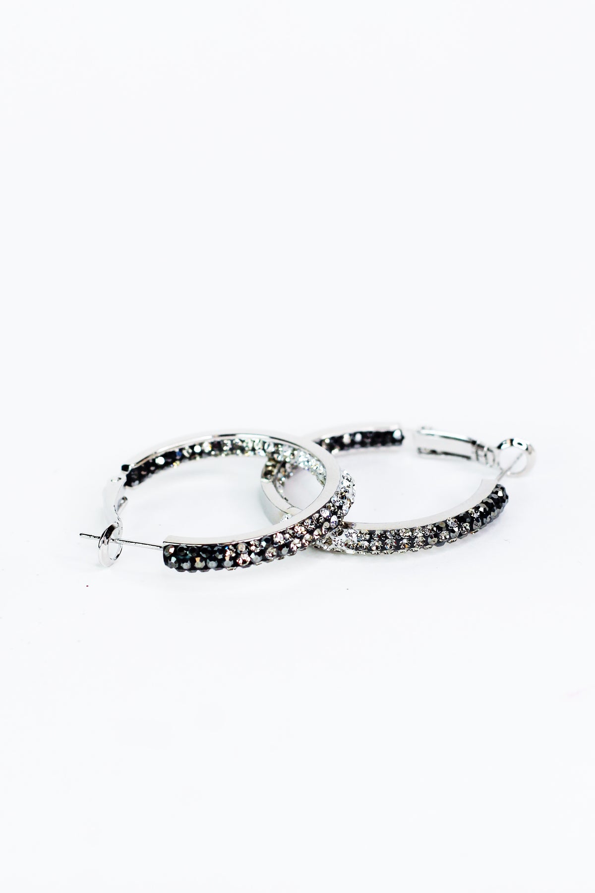 Medium Fade Rhinestone Hoops