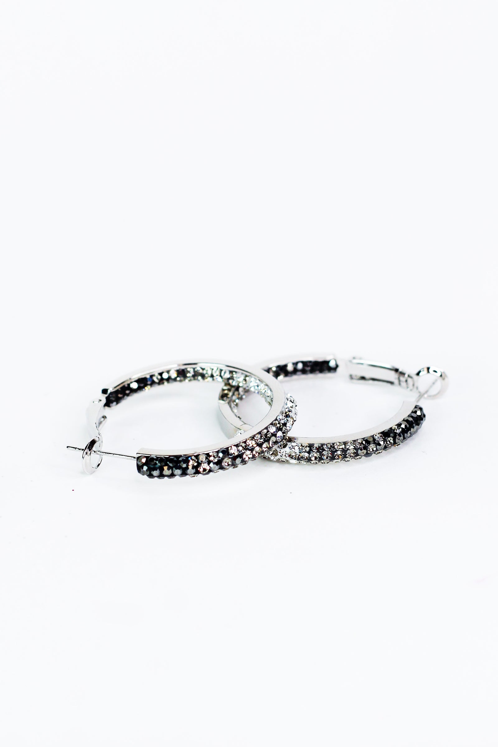 Medium Fade Rhinestone Hoops