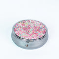 Medium Sized Round Rhinestone Pill Box