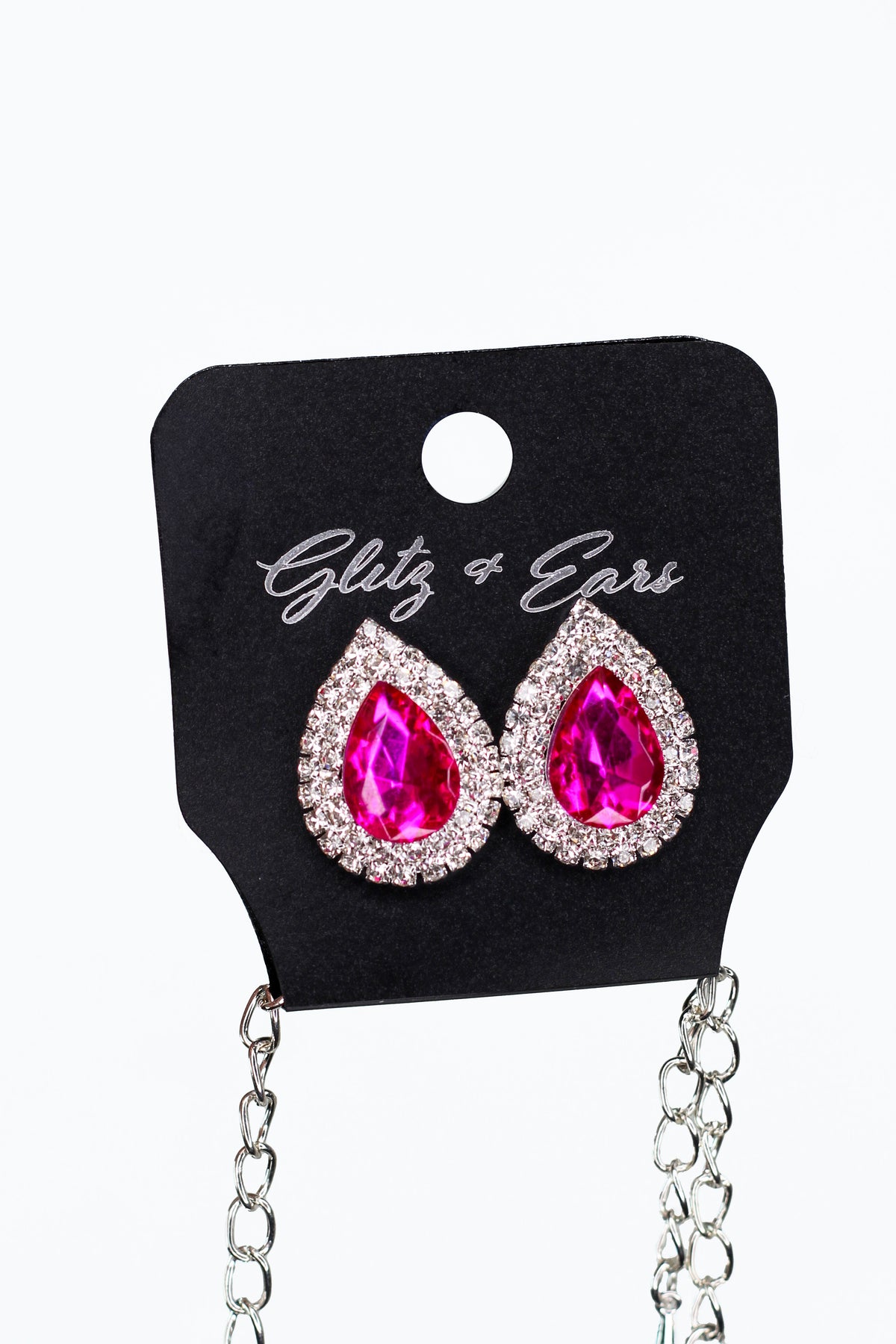 Rhinestone Point Teardrop Dangle Necklace