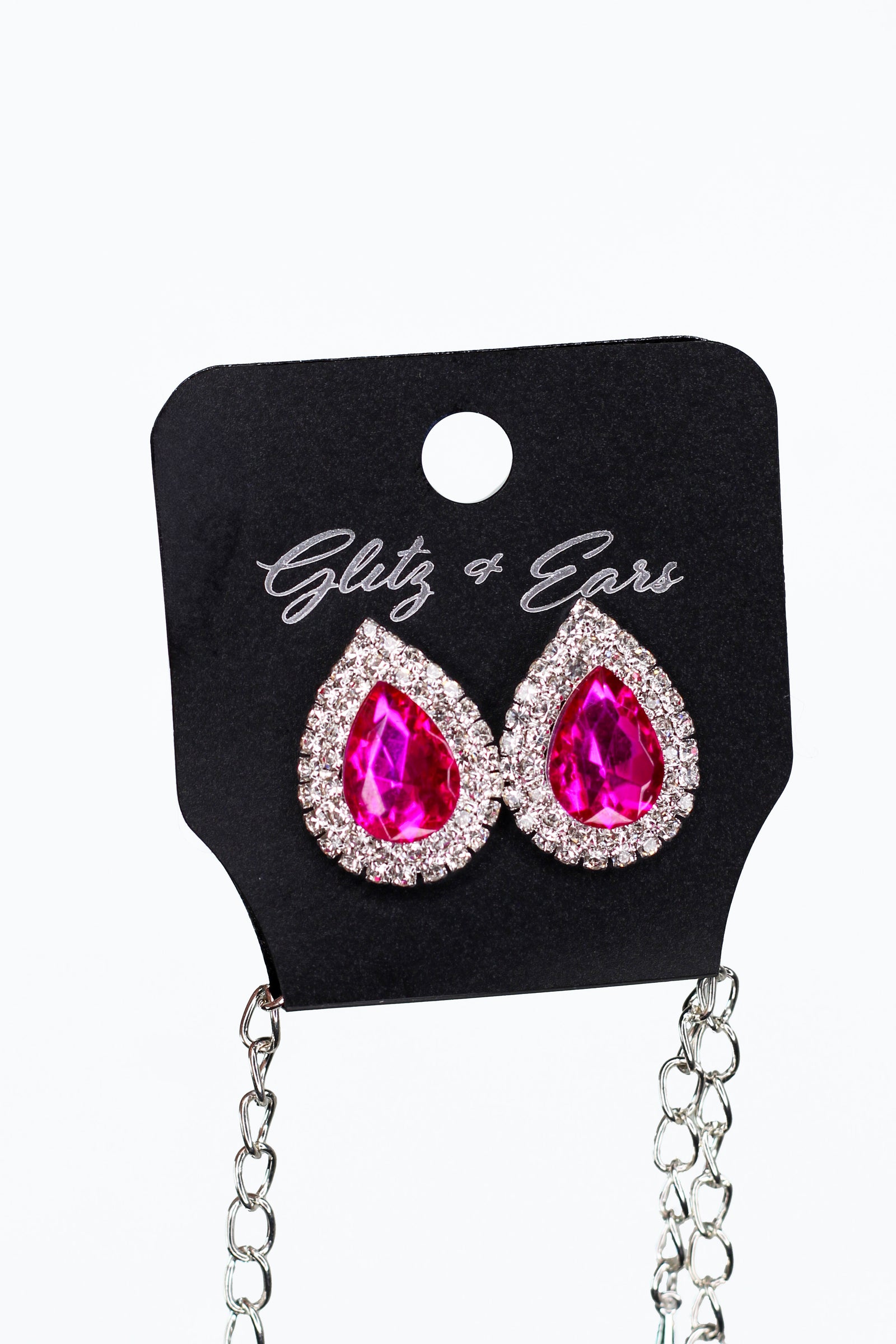 Rhinestone Point Teardrop Dangle Necklace