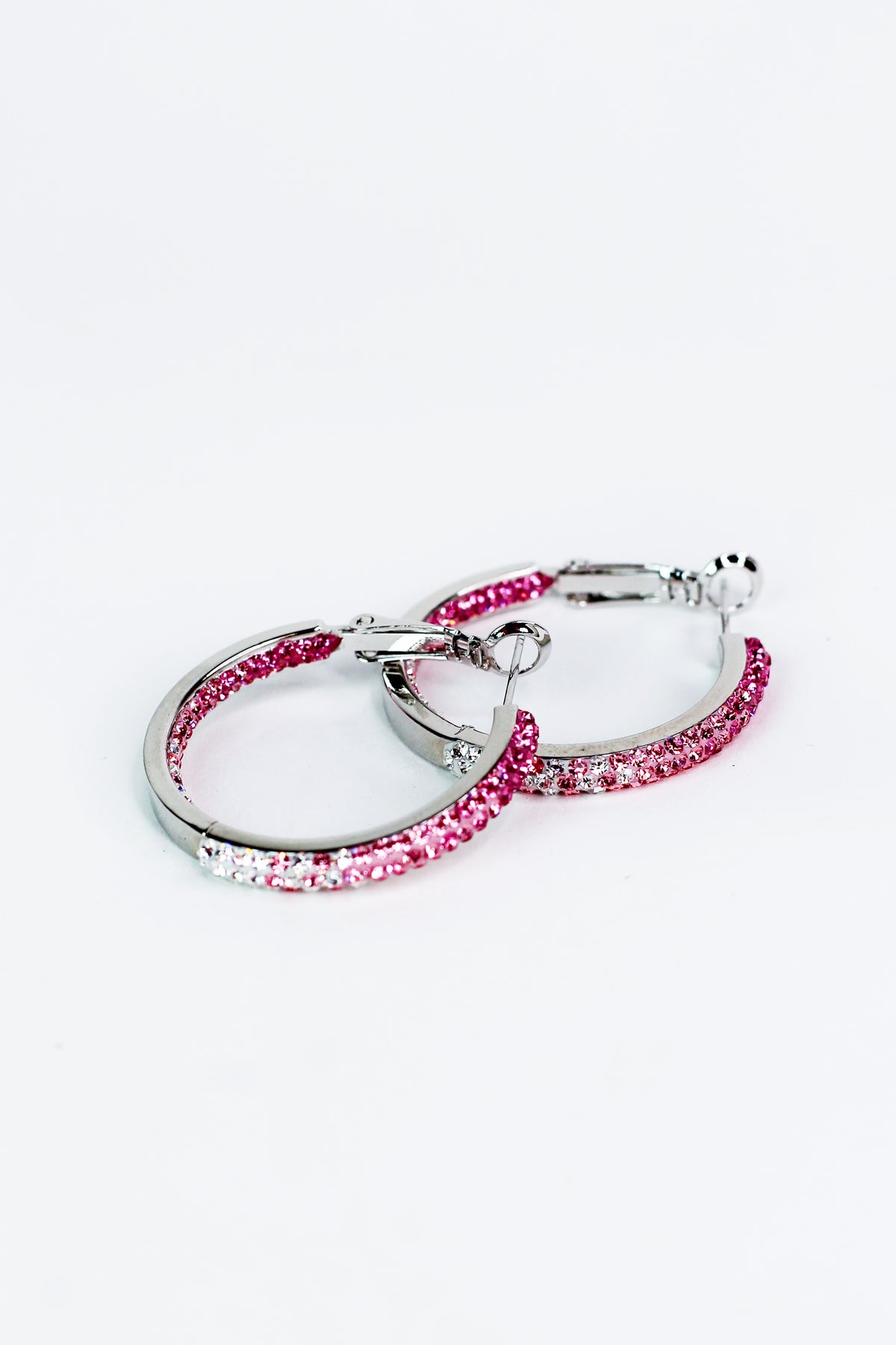 Medium Fade Rhinestone Hoops