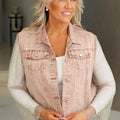 Denim Jacket w/ Mesh Rhinestone Sleeves